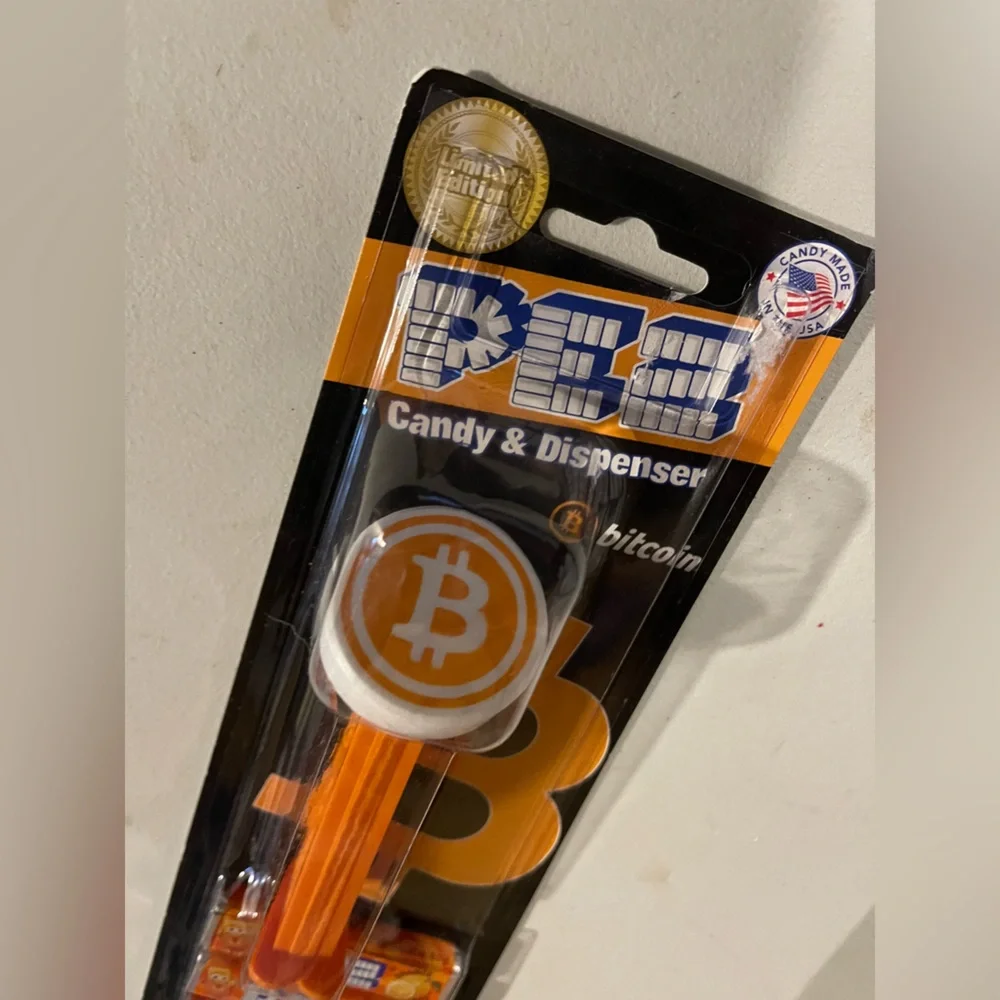 Bitcoin Cryptocurrency Orange PEZ Candy Dispenser Pack - Sealed New